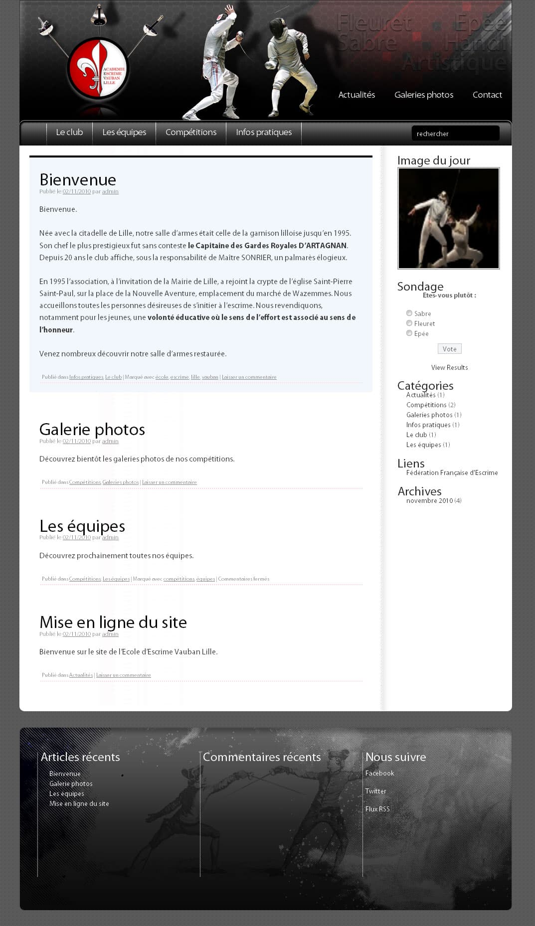Escrime Vauban - Wordpress (2011)
