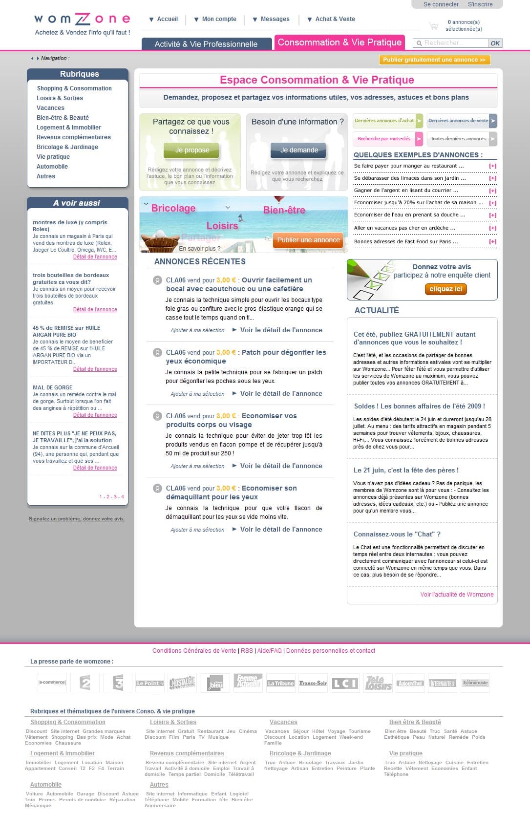 Womzone - Webdesign (2009)